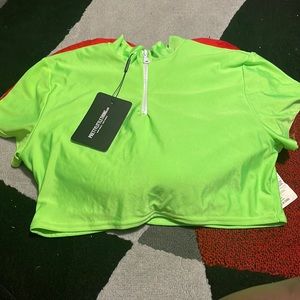 Neon green crop 2 piece swimsuit